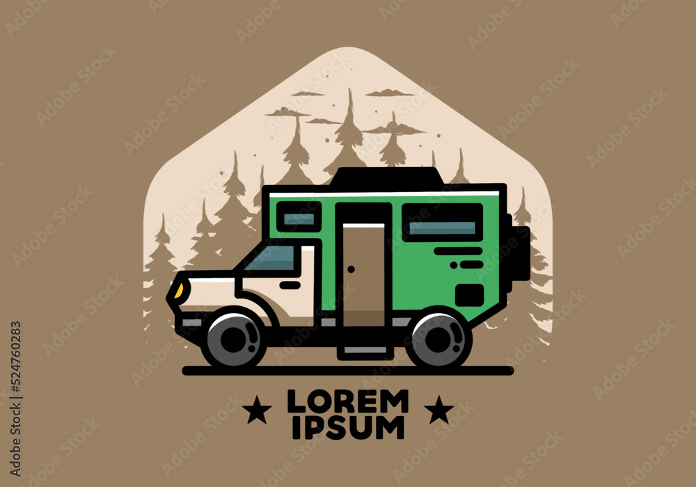 Obraz premium The big overland car illustration design
