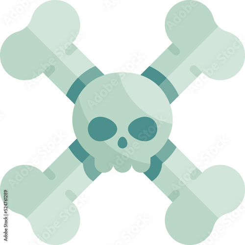 death skull danger flat icon