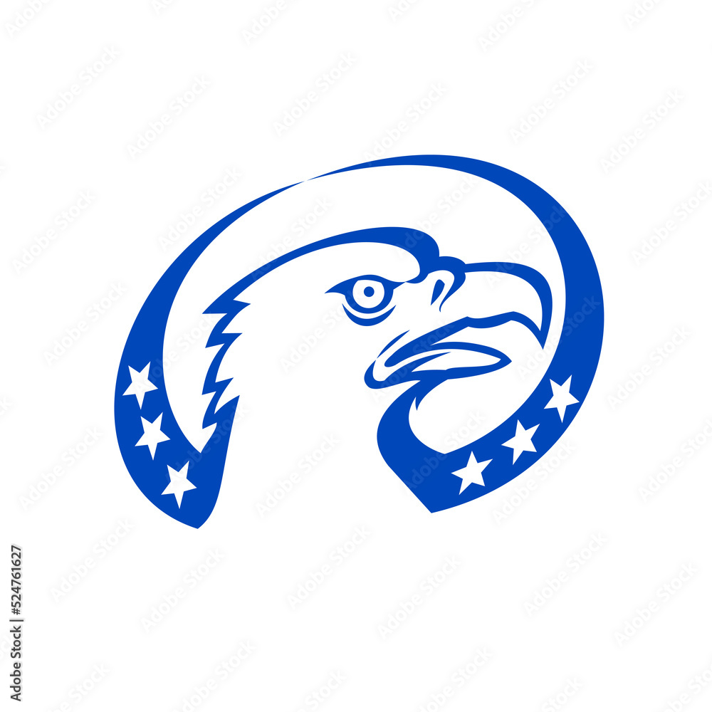 Bald Eagle Head Stars Look Up Retro Bald Eagle Head Stars Look Up Retro