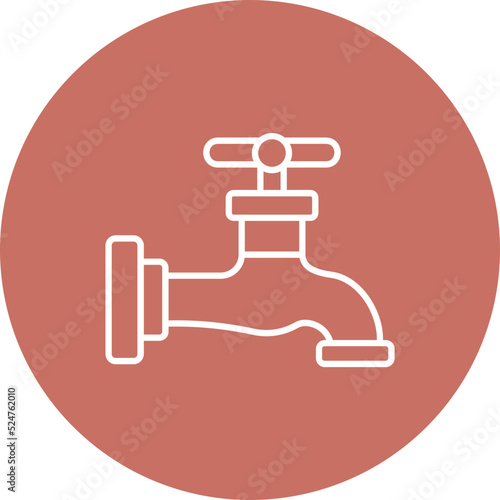Faucet Multicolor Circle Line Inverted Icon