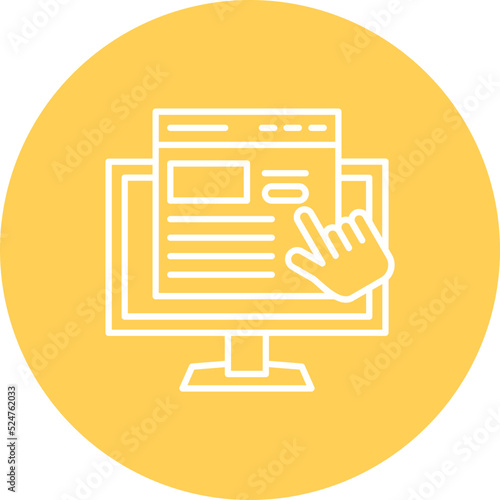 Subscription Multicolor Circle Line Inverted Icon