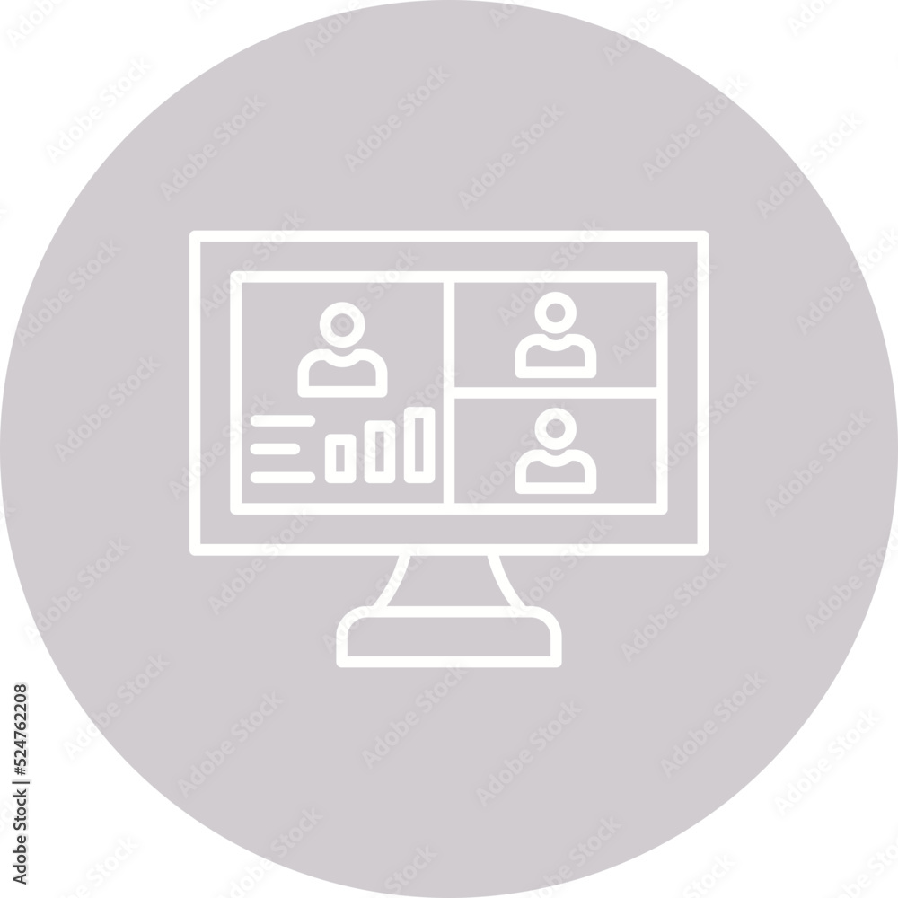 Conference Multicolor Circle Line Inverted Icon