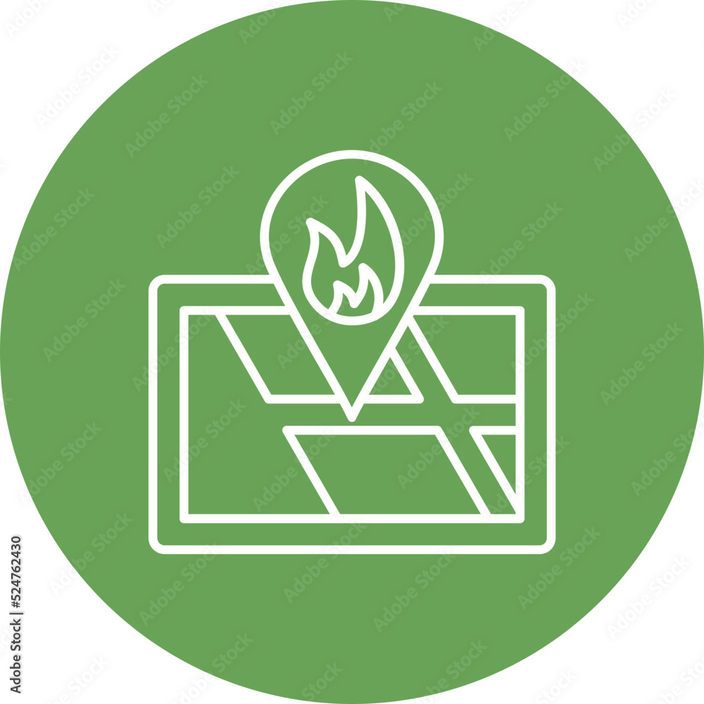 Fire Location Multicolor Circle Line Inverted Icon Fire Location Multicolor Circle Line Inverted Icon