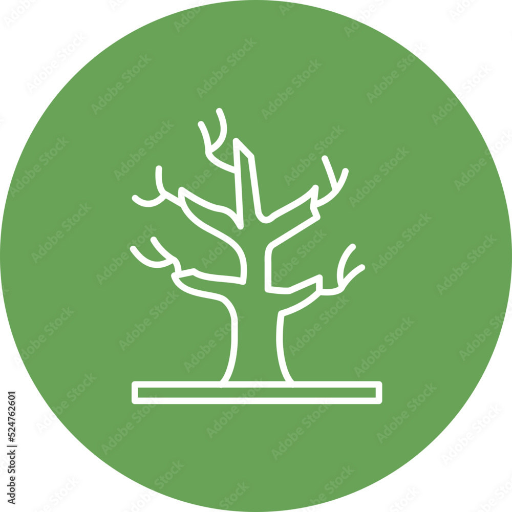 Dry Tree Multicolor Circle Line Inverted Icon Dry Tree Multicolor Circle Line Inverted Icon