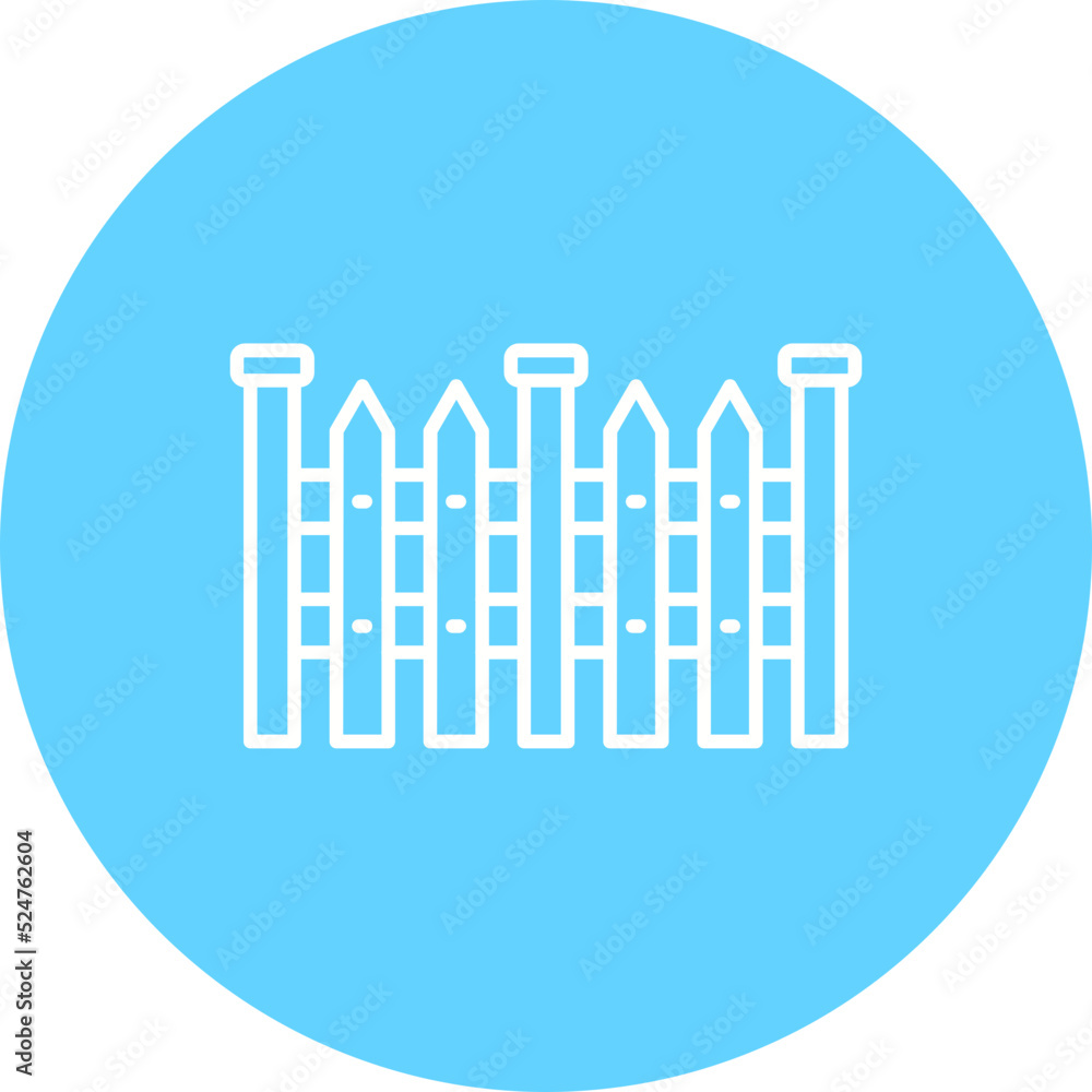 Fence Multicolor Circle Line Inverted Icon
