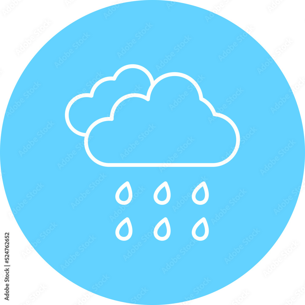 Rain Multicolor Circle Line Inverted Icon Rain Multicolor Circle Line Inverted Icon