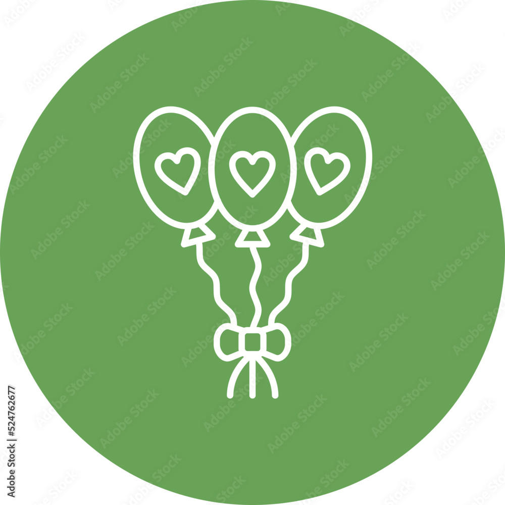 Balloons Multicolor Circle Line Inverted Icon Balloons Multicolor Circle Line Inverted Icon