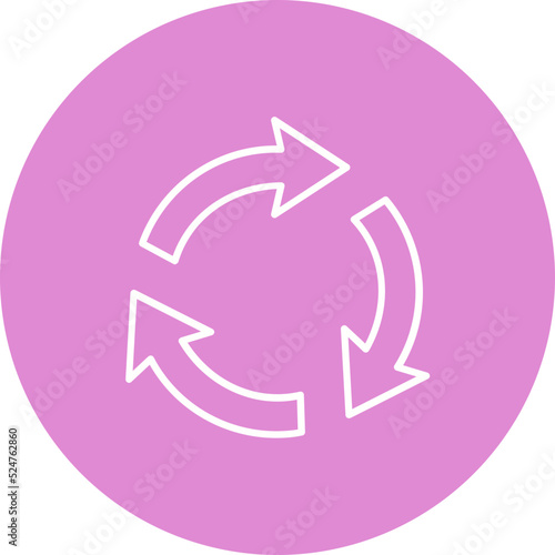 Repeat Multicolor Circle Line Inverted Icon
