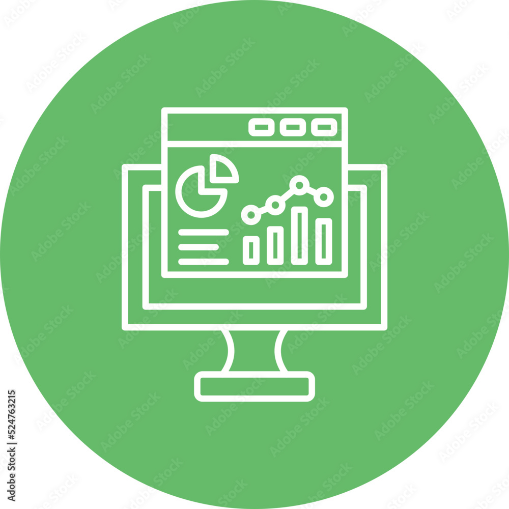 Analytics Multicolor Circle Line Inverted Icon Analytics Multicolor Circle Line Inverted Icon