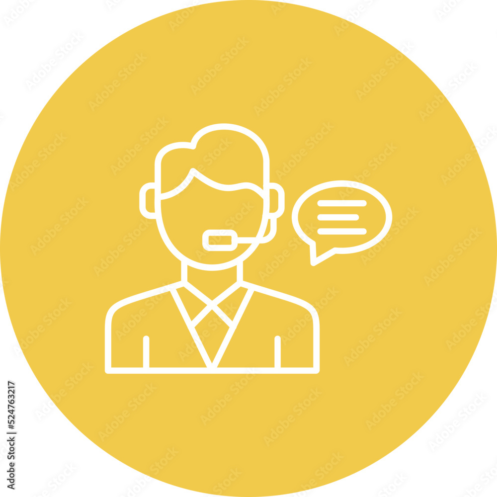 Customer Service Multicolor Circle Line Inverted Icon Customer Service Multicolor Circle Line Inverted Icon