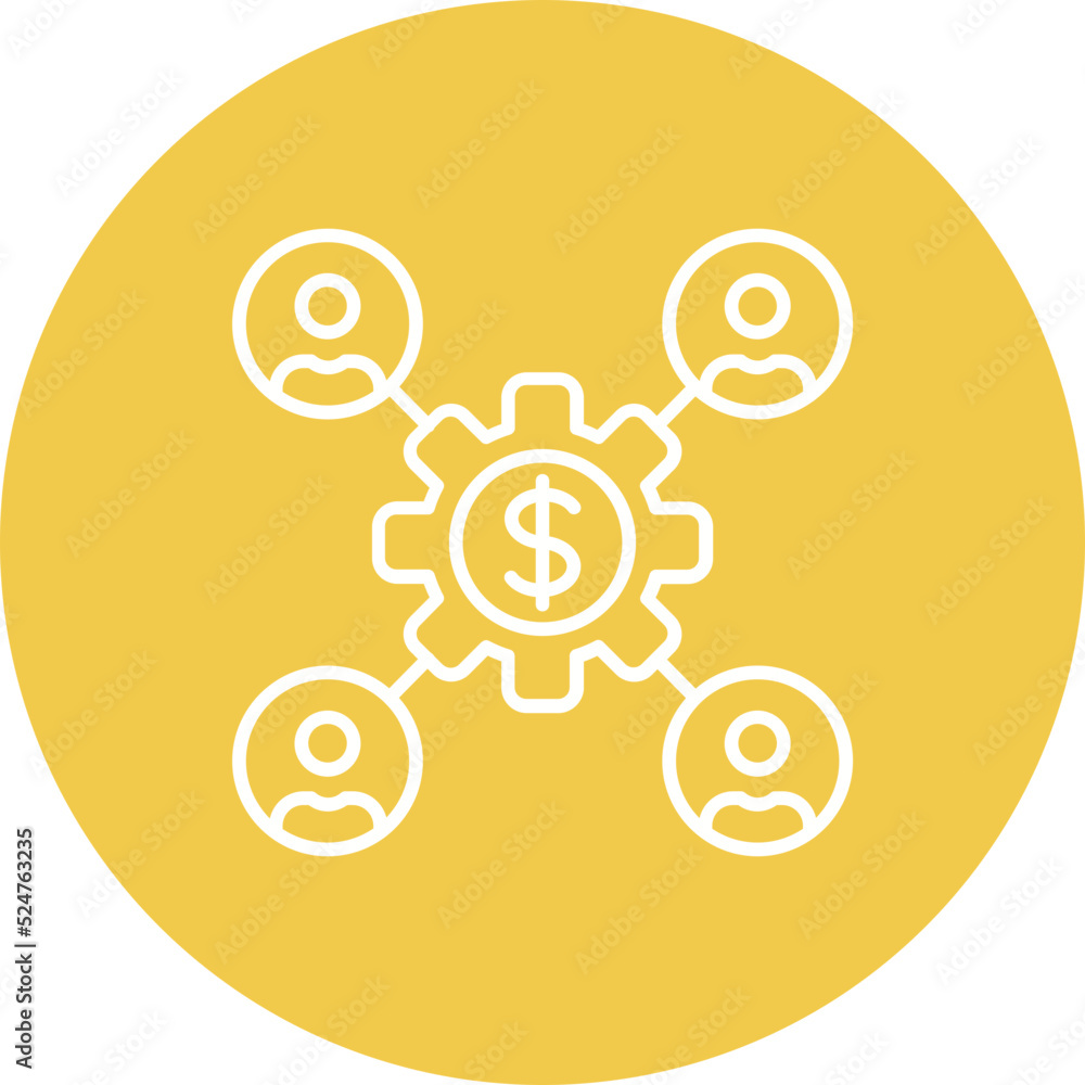 Management Multicolor Circle Line Inverted Icon Management Multicolor Circle Line Inverted Icon