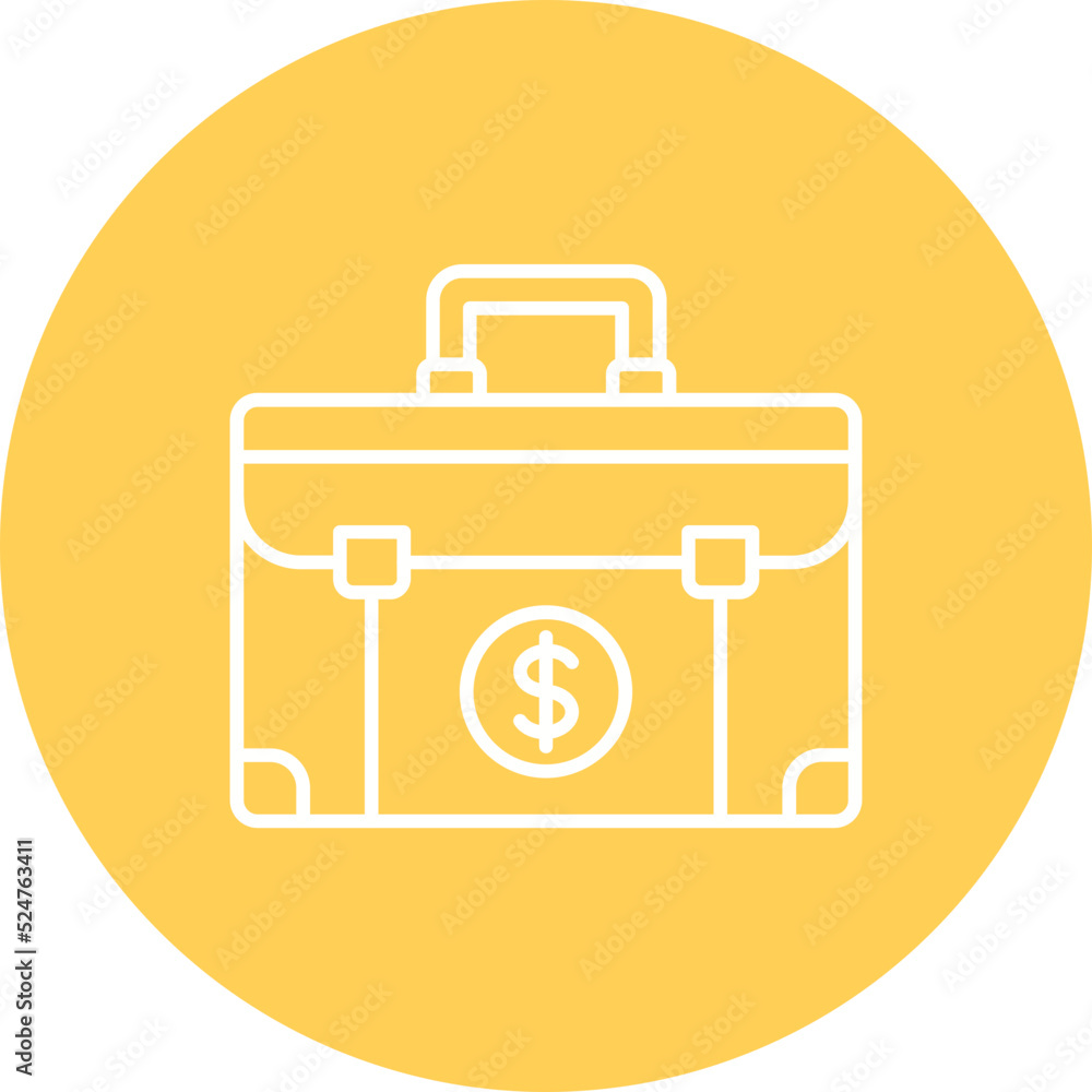 Briefcase Multicolor Circle Line Inverted Icon Briefcase Multicolor Circle Line Inverted Icon