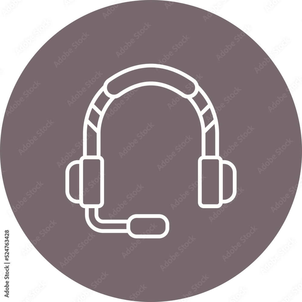 Headphone Multicolor Circle Line Inverted Icon Headphone Multicolor Circle Line Inverted Icon