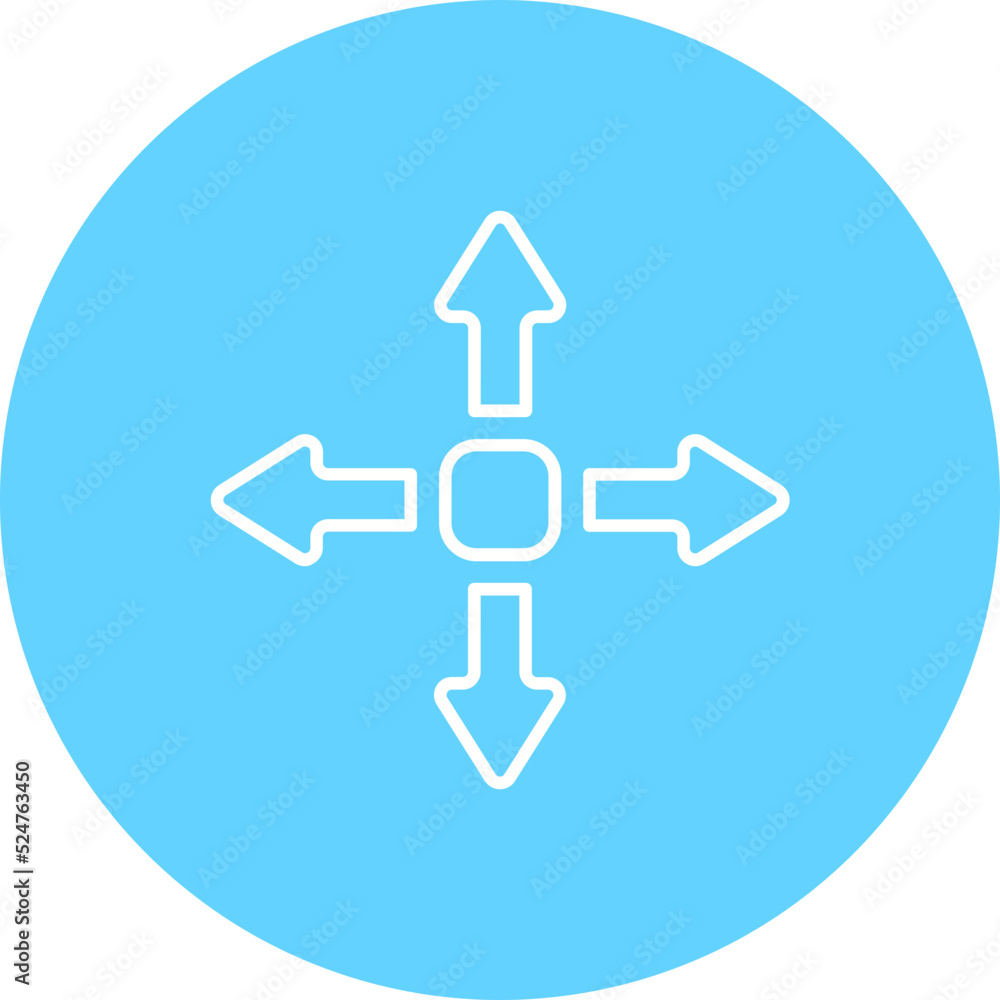 Move Multicolor Circle Line Inverted Icon Move Multicolor Circle Line Inverted Icon