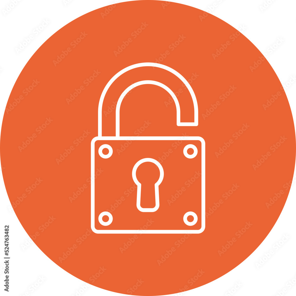 Unlock Multicolor Circle Line Inverted Icon Unlock Multicolor Circle Line Inverted Icon