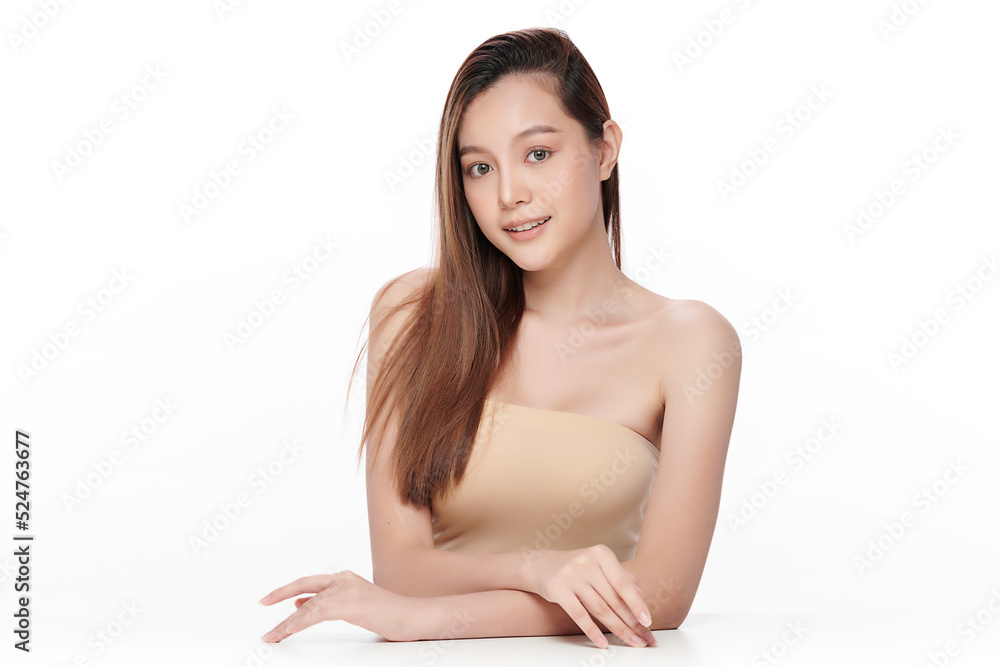 Beautiful young asian woman with clean fresh skin on white background, Face care, Facial treatment, Cosmetology, beauty and spa, Asian women portrait. Beautiful young asian woman with clean fresh skin on white background, Face care, Facial treatment, Cosmetology, beauty and spa, Asian women portrait.