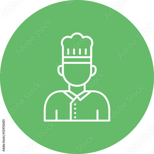 Chef Multicolor Circle Line Inverted Icon