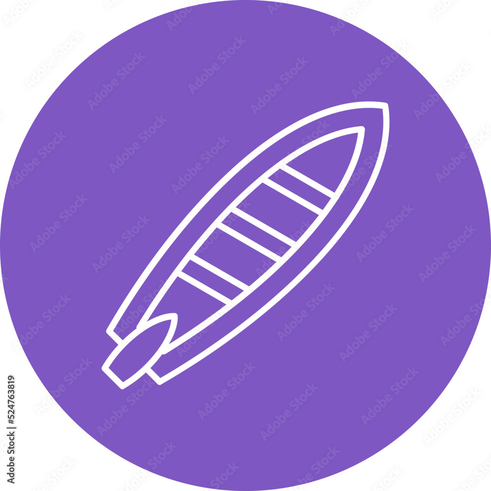 Surfboard Multicolor Circle Line Inverted Icon Surfboard Multicolor Circle Line Inverted Icon