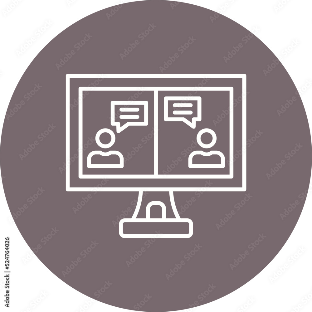 Online Chat Multicolor Circle Line Inverted Icon Online Chat Multicolor Circle Line Inverted Icon