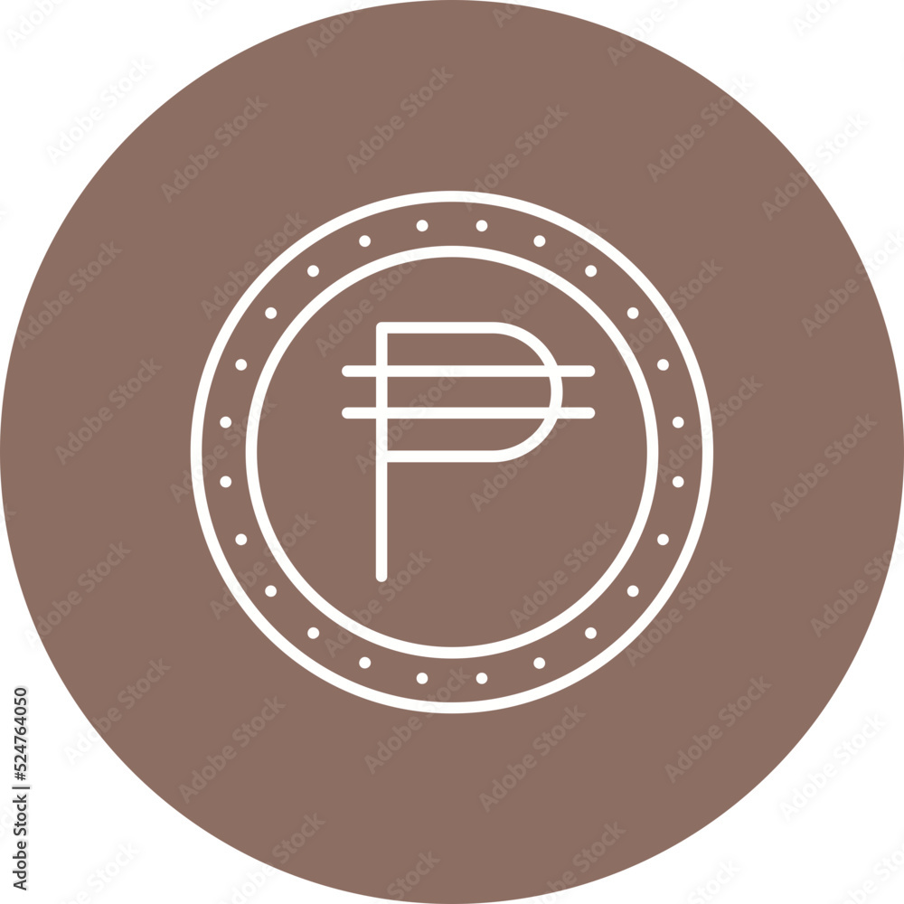 Phillipine Peso Multicolor Circle Line Inverted Icon Phillipine Peso Multicolor Circle Line Inverted Icon
