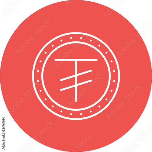 Tugrik Multicolor Circle Line Inverted Icon photo