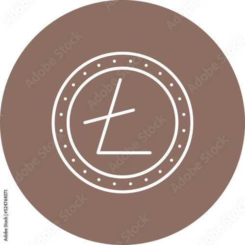 Litecoin Multicolor Circle Line Inverted Icon