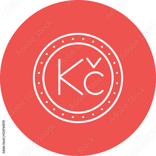 Koruna Multicolor Circle Line Inverted Icon