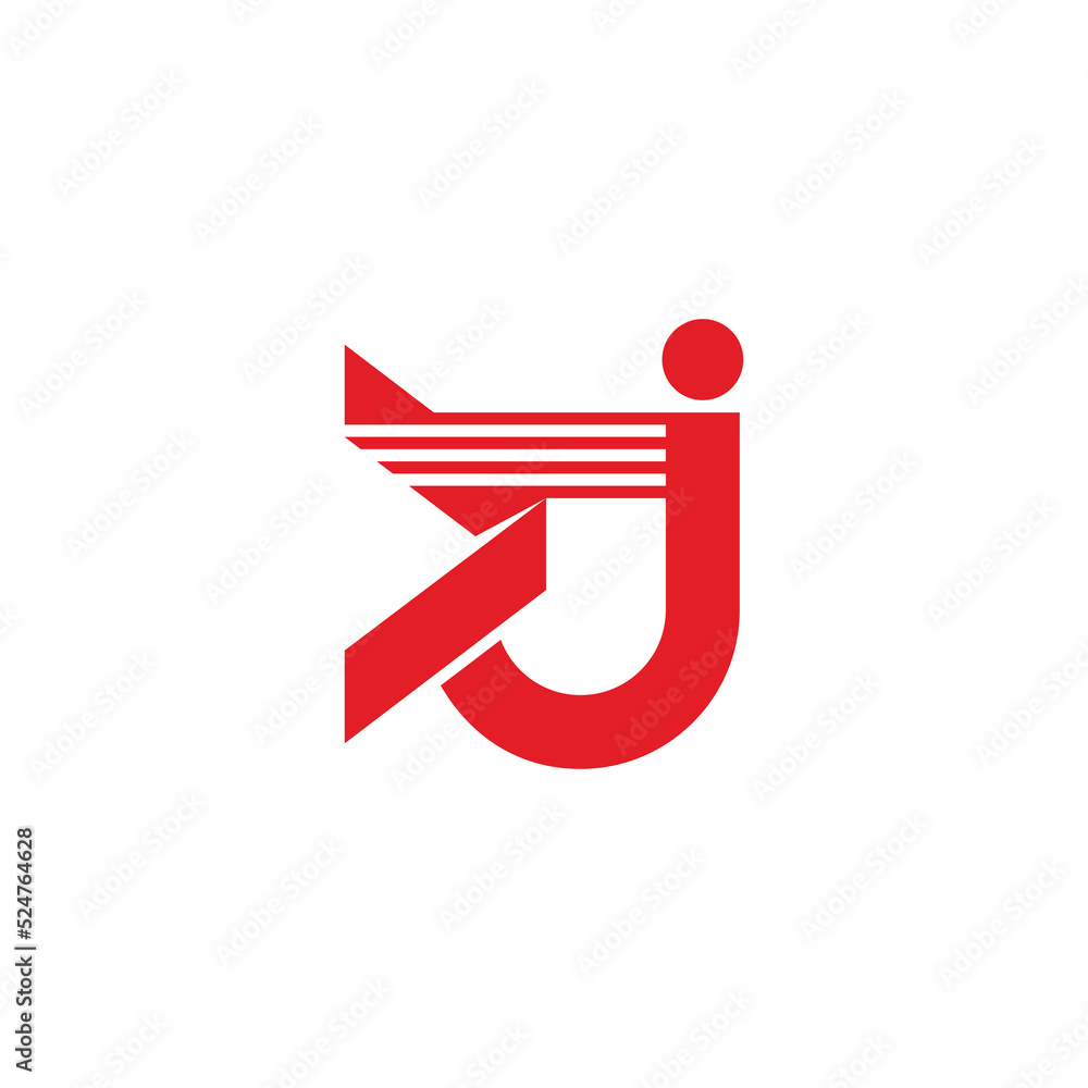 letter dj arrow motion logo vector letter dj arrow motion logo vector
