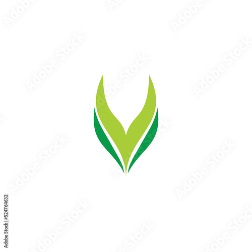 letter v aquascape plant symbol logo vector photo