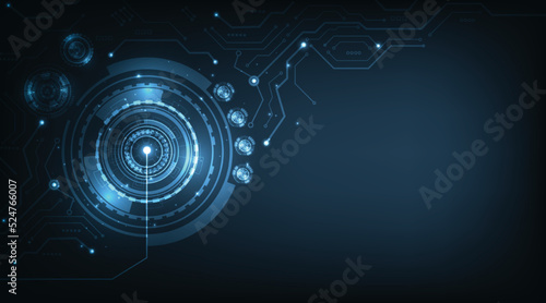 Digital business technology background.Dark blue technology background.Futuristic digital technology concept. 