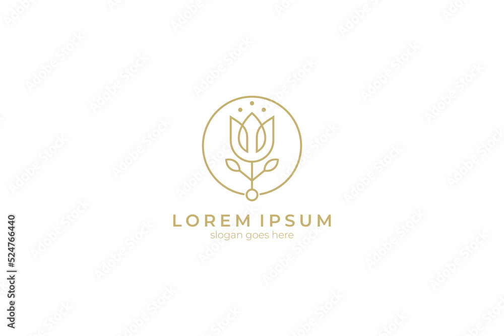 Flower bud simple line logo Flower bud simple line logo