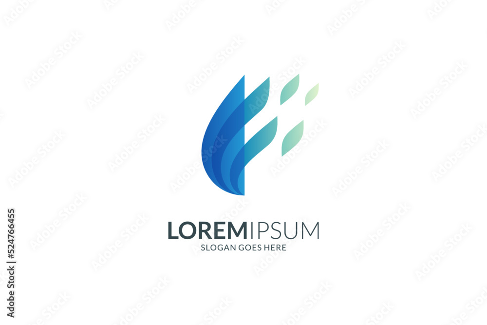 Abstract leaf and water drop logo design concept Abstract leaf and water drop logo design concept