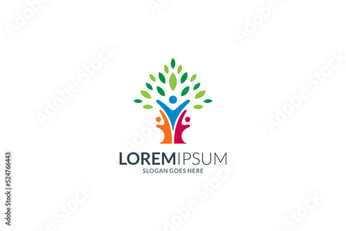 family tree logo template in multiple color