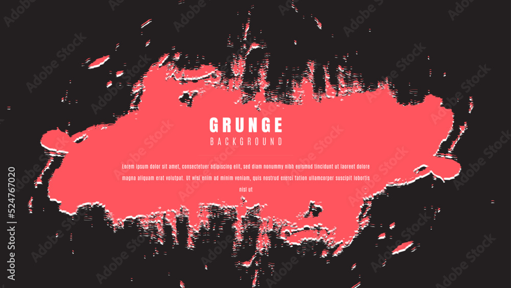 Abstract Minimal Red Frame Rough Grunge Banner Design In Black ...