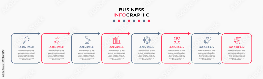Vector Infographic design business template with icons and 8 options or ...