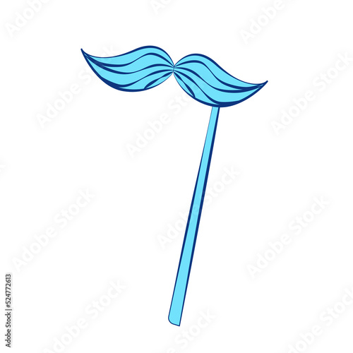 Mustache mask on a stick , holiday, for decorating postcards