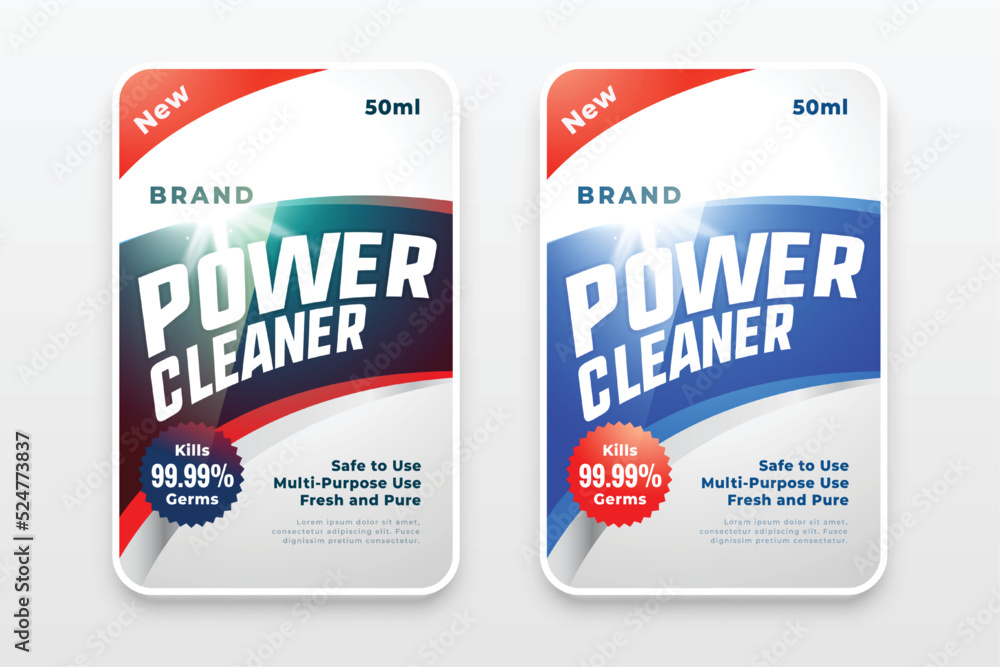 power cleaner laundry detergent labels stickers design for your product ...