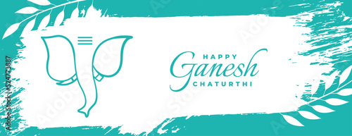 grungy style shubh ganesh chaturthi festival banner