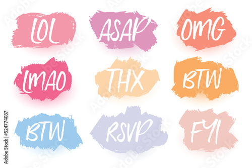 colorful funny lol stickers set of nine