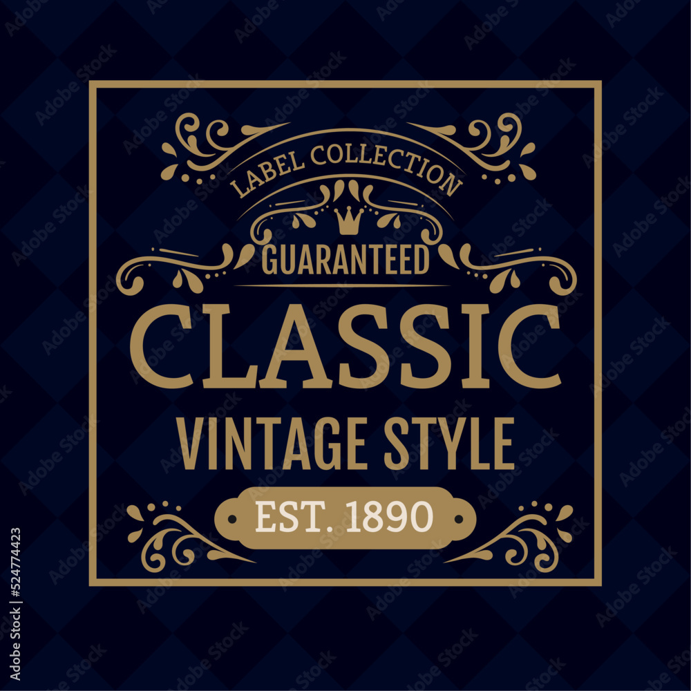classic vintage style label