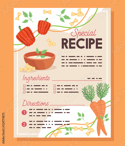 special recipe card