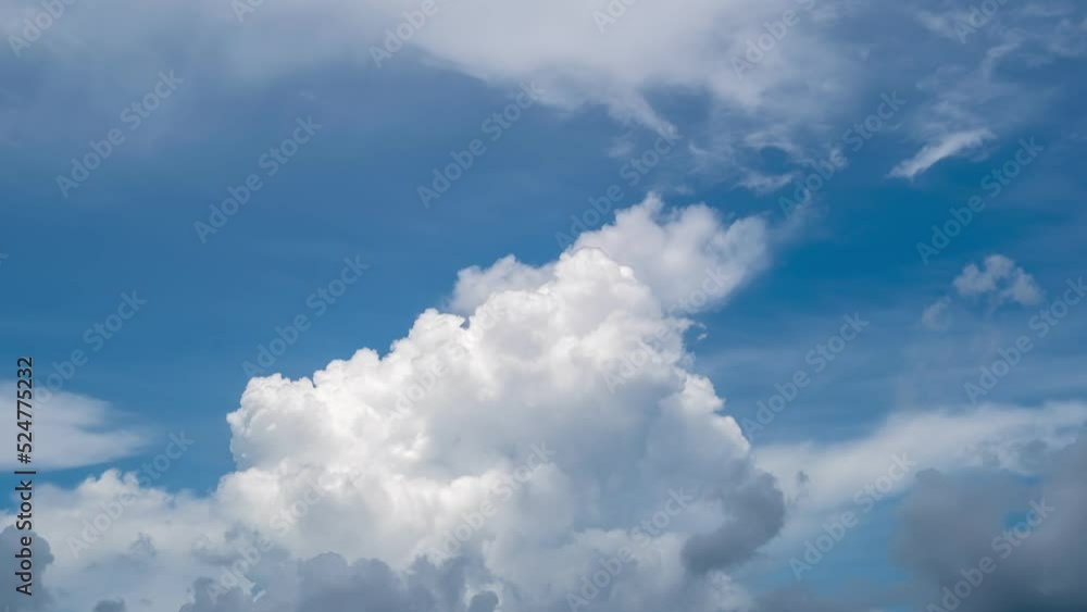 Amazing motion white clouds flowing in the sky Time lapse Beautiful Blue sky and white clouds in summer season Good weather day Time Lapse. Concept Travel background nature environment Amazing motion white clouds flowing in the sky Time lapse Beautiful Blue sky and white clouds in summer season Good weather day Time Lapse. Concept Travel background nature environment