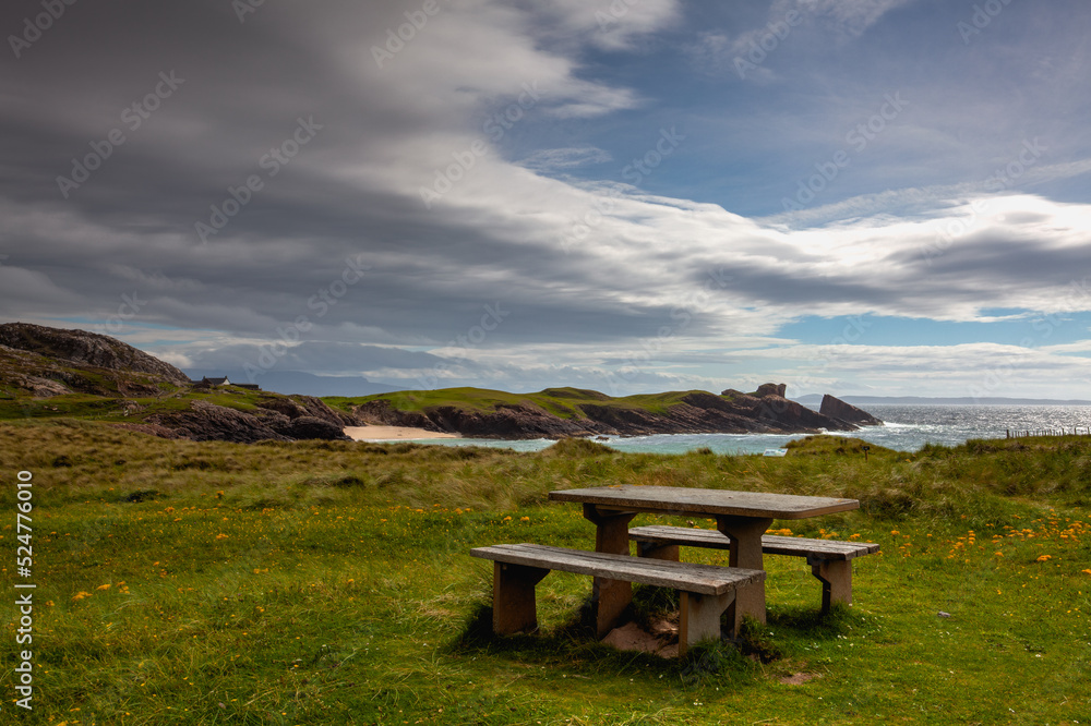 Amazing Clachtoll Beach in Lochinver, Scotland. Amazing Clachtoll Beach in Lochinver, Scotland.