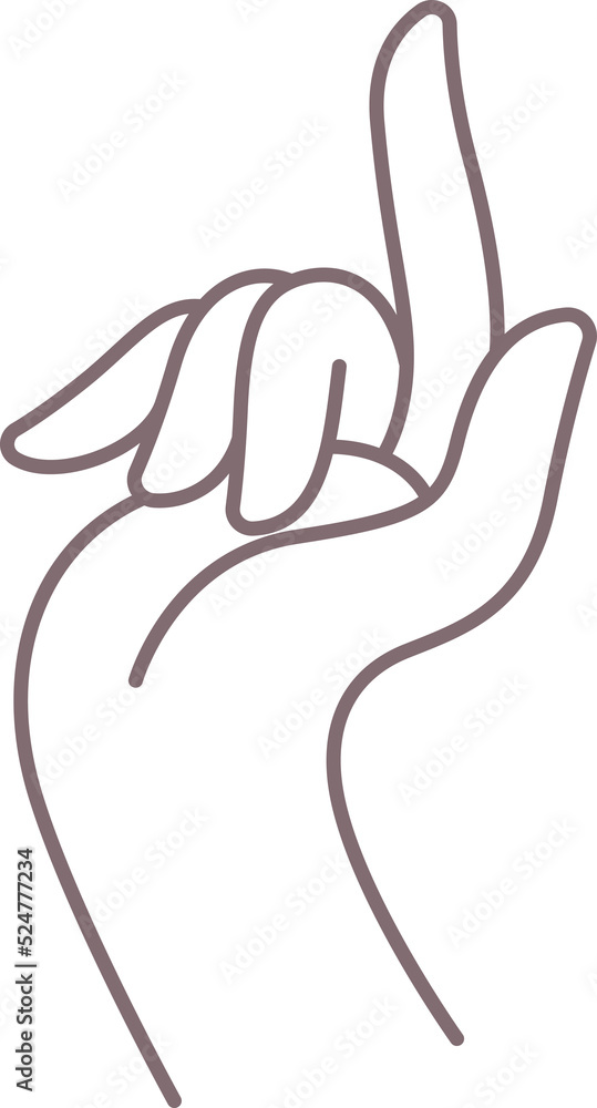 hand element pointing and number one gesture line art illustration hand element pointing and number one gesture line art illustration