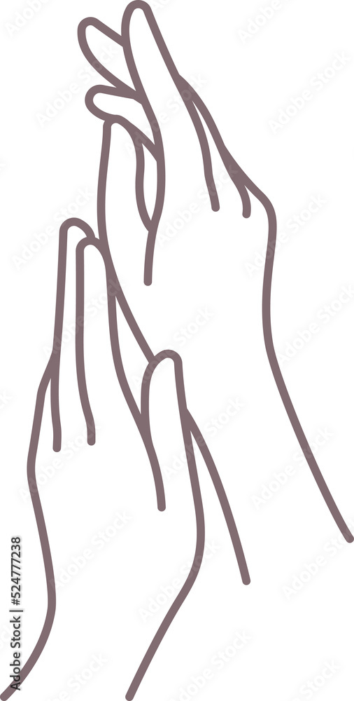 two hands caress and fondle gesture lineal element two hands caress and fondle gesture lineal element