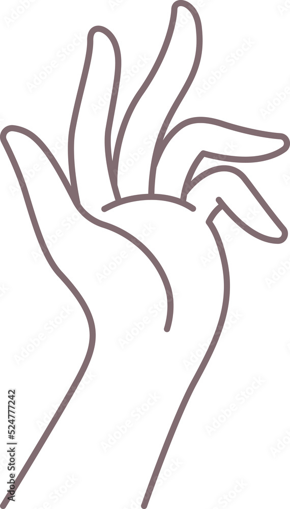 aesthetic hand model element outline illustration aesthetic hand model element outline illustration