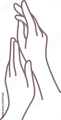 Obraz na plátně two hands caress and fondle gesture lineal element