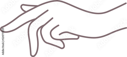 touching hand pose line art element