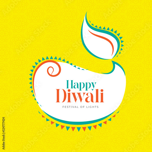 Happy Diwali Festival Greeting Background Design Template