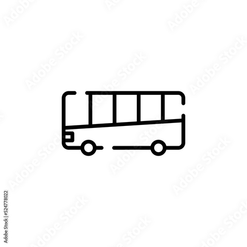 Bus, Autobus, Public, Transportation Dotted Line Icon Vector Illustration Logo Template. Suitable For Many Purposes.